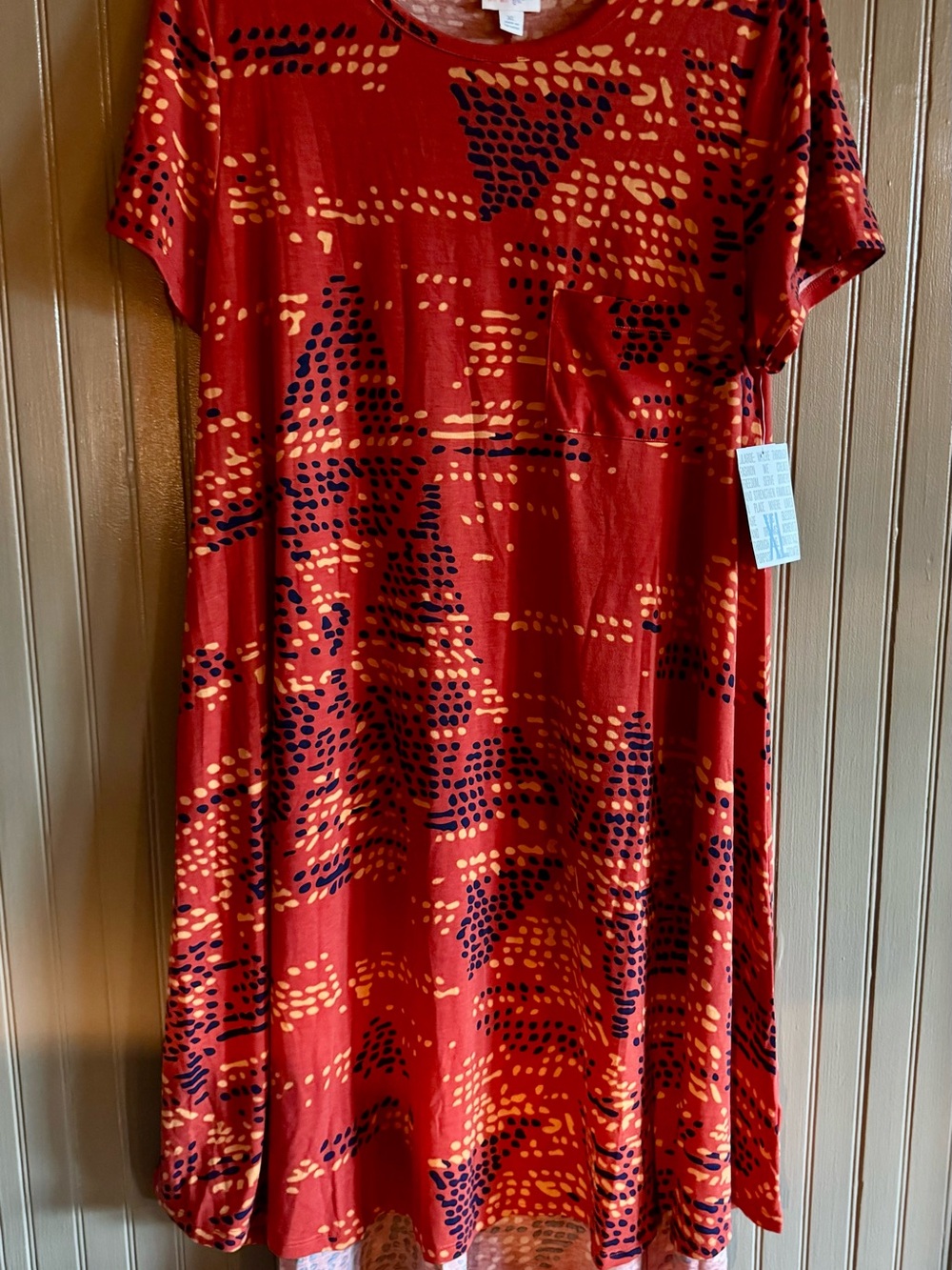 LuLaRoe Coral Red Dress with Dot Print New with Tags XL